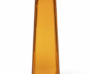 Amber Glass Square Vase