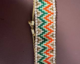 Navajo Style Geometric Seed Bead Bracelet