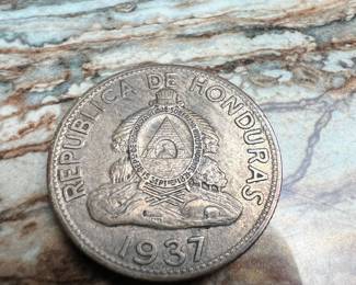 Republic of Honduras 1 Lempira Coin 1937 - Chieftain Design