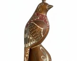 Folk Art Wooden Bird Figurine