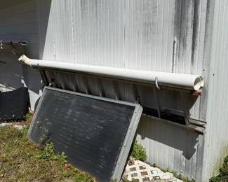 Solar panel, extension ladder