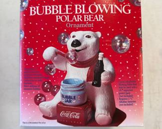 Coca Cola Bubble Blowing Polar Bear in original box