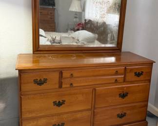 Long dresser w/mirror (as found)