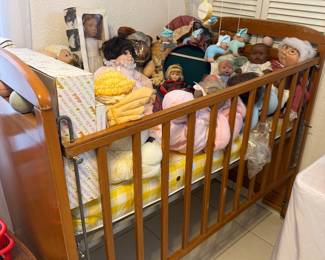 Vintage toys, baby crib