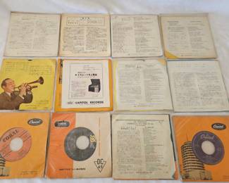 Vintage 1950s–60s Japanese Import 45s w/ Picture Sleeves