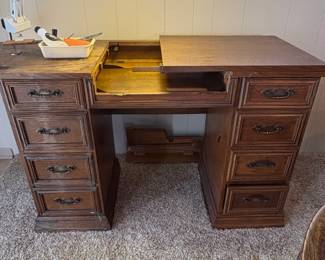 Vintage MidCentury Modern Style Sewing or Craft Desk with FoldOut Extension second image