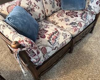 Vintage French Provincial Style Floral Upholstered Loveseat