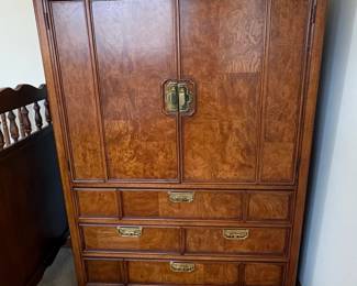 Thomasville Mystique Collection Chinoiserie Burl Wood Armoire