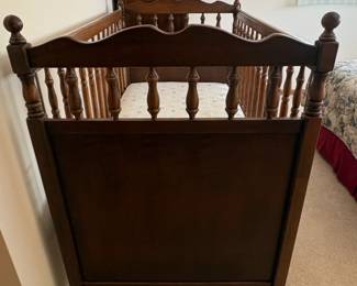 Vintage Jenny Lind Style Wooden Baby Crib second image