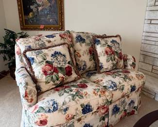 Century Furniture Loveseat with Floral Upholstery second image