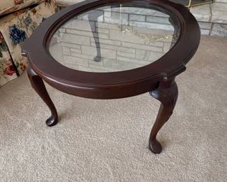 Georgian Court Oval Glass Top Coffee Table