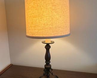 Pottery Barn Turned Wood Candle Holder Style Table Lamp third image