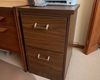 MidCentury Modern Walnut TwoDrawer Filing Cabinet