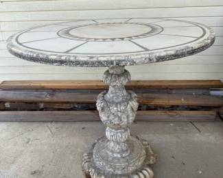 Alabaster marble pedestal table 