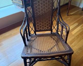 Vintage woven cane rocker