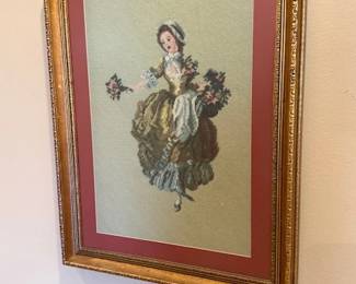 Framed needlepoint 