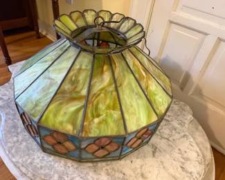 Antique stained glass chandelier 