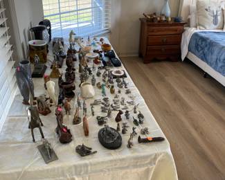 Dozens of sculptures, many of them vintage