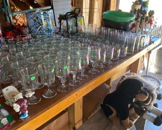 Vintage holiday glassware