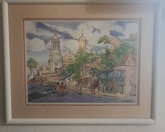 Newgate Street, St. John's, Antigua Watercolor by Jill Walker