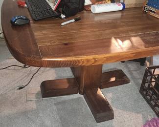 Vintage Oak Pedestal Dining Table