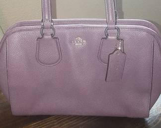 Coach Nolita Satchel Handbag in Purple Pebble Leather