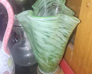 Murano Swirl Art Glass Vase