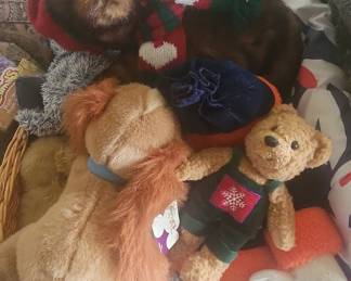 Assorted Plush Stuffed Animals including Disney and "Twas the Night Before Christmas" themed bears