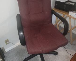 Office Chair, Burgundy Fabric