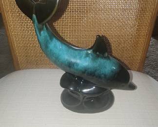 Blue Mountain Pottery Ceramic Dolphin Figurine