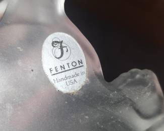 Fenton Frosted Crystal Dachshund Figurine