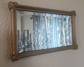 Ornate Gold Gilt Mirror with Scrolled Corners