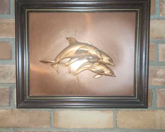 Mid-Century Modern Dolphin Wall Art
