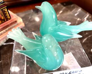 Murano alabastro glass doves