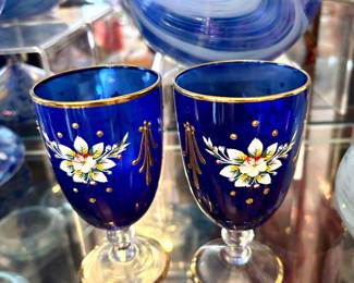 Pair of Murano gold trim glasses