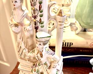 Pair Victorian boudoir lamps