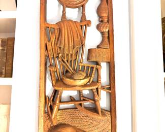 1960's Pair of wood wallhangings