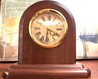 Wood desk clock