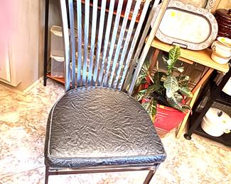 Set of 6 silver metal chairs