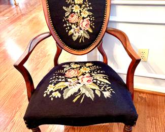 Louis XV style needlepoint chair