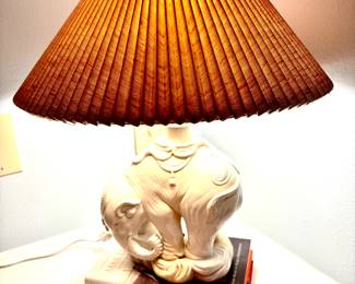 Vintage ceramic elephant lamp