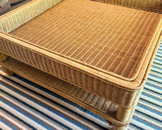 Vintage Polo Ralph Lauren Wicker Coffee Table 