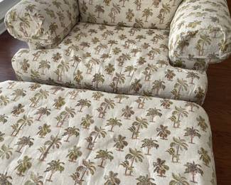 Chair and a half with ottoman