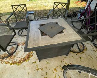 Propane fire table and 4 chairs