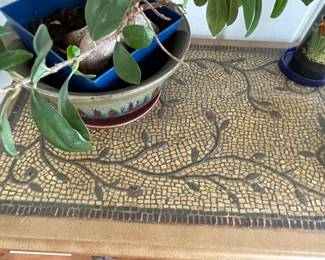 Credenza with wine storage, pressed metal top