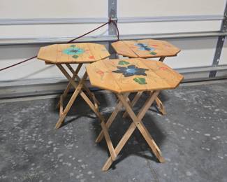 3 Hand Painted Tables Lot 81