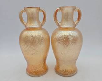 Pair of Marigold Glass Vases Lot 112