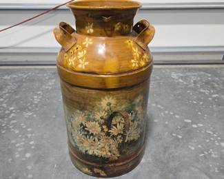 Hand Painted Milk Can Lot 124a