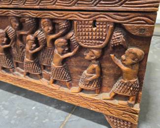 Hand Carved African Chest Lot 73