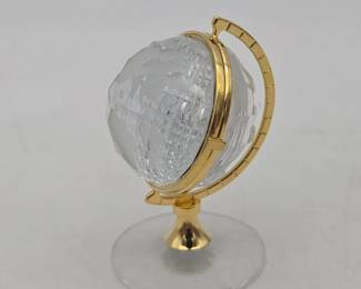 Small Swarovski Globe Clock Lot 93b